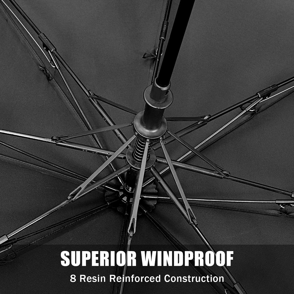 62 Inch Portable Golf Umbrella Large Oversize Double Canopy Vented Windproof Wat