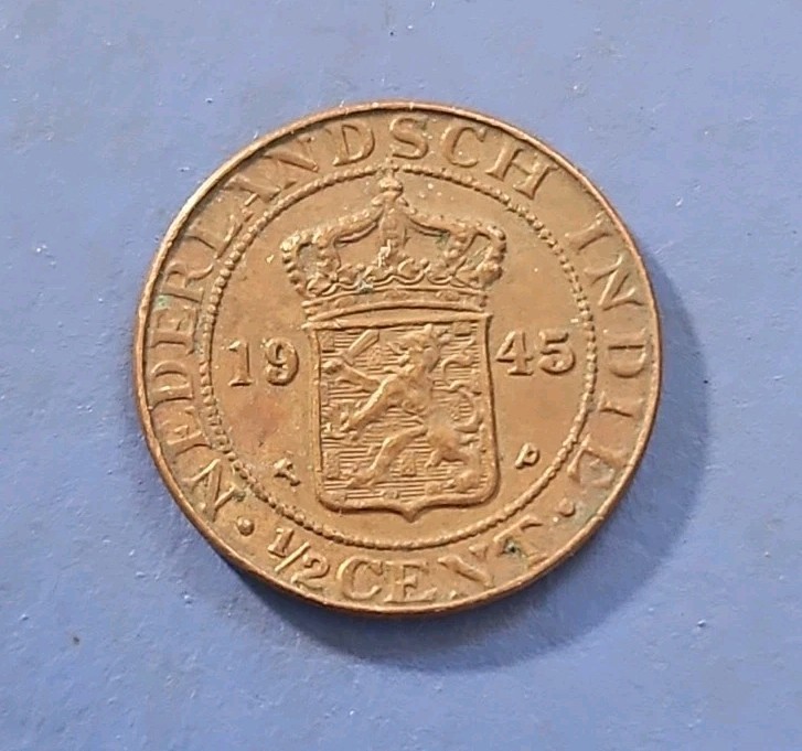 1945 Netherlands East Indies 1/2 Cent KM-314