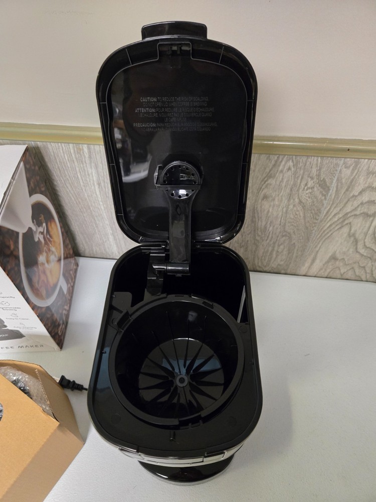 12-Cup Programmable Coffee Maker Ac-Powered Brewing Machine, Black