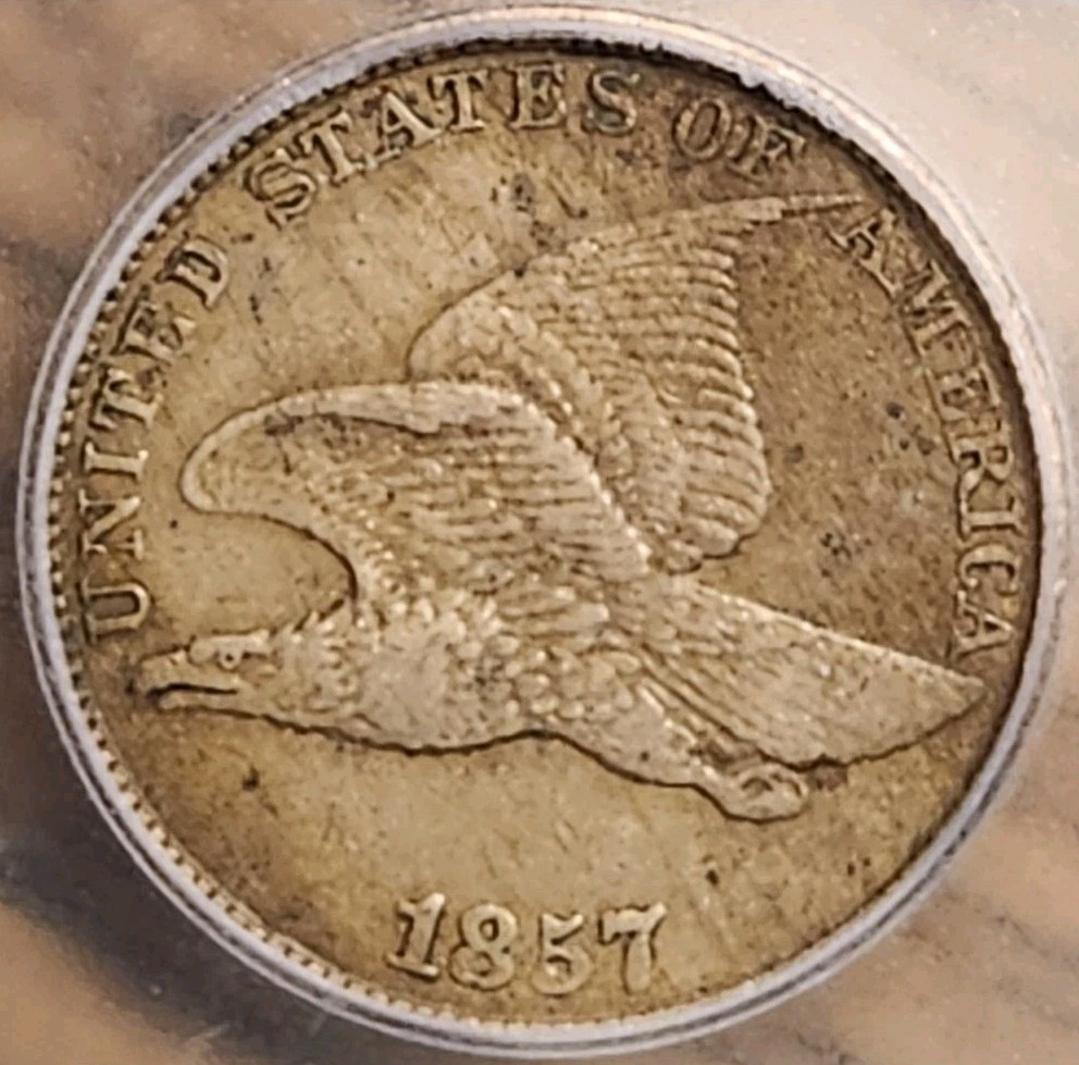 1857 Flying Eagle Cent ICG AU50 #3793