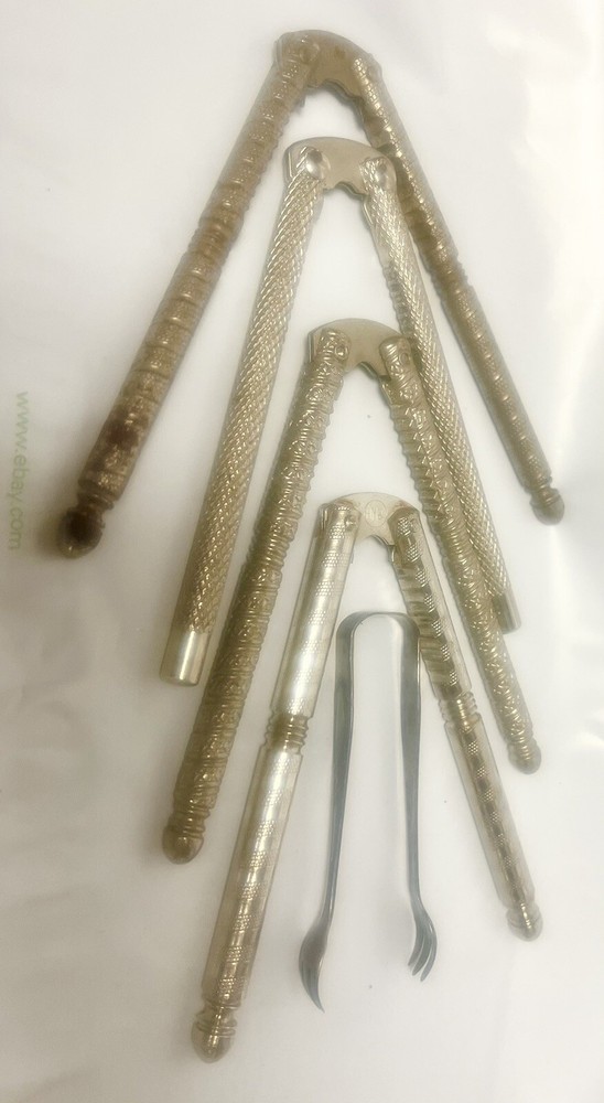 5 Vintage Metal Nut Cracker Tools Shell Cracking Crab Seafood Cracker HMQ