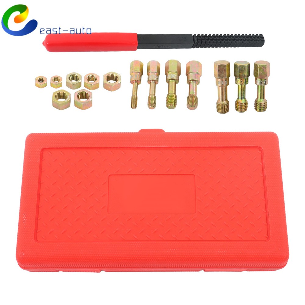 Metric Thread Chaser Set 15Piece M6 M8 M10 M12 Thread Restorer Tool Thread Set