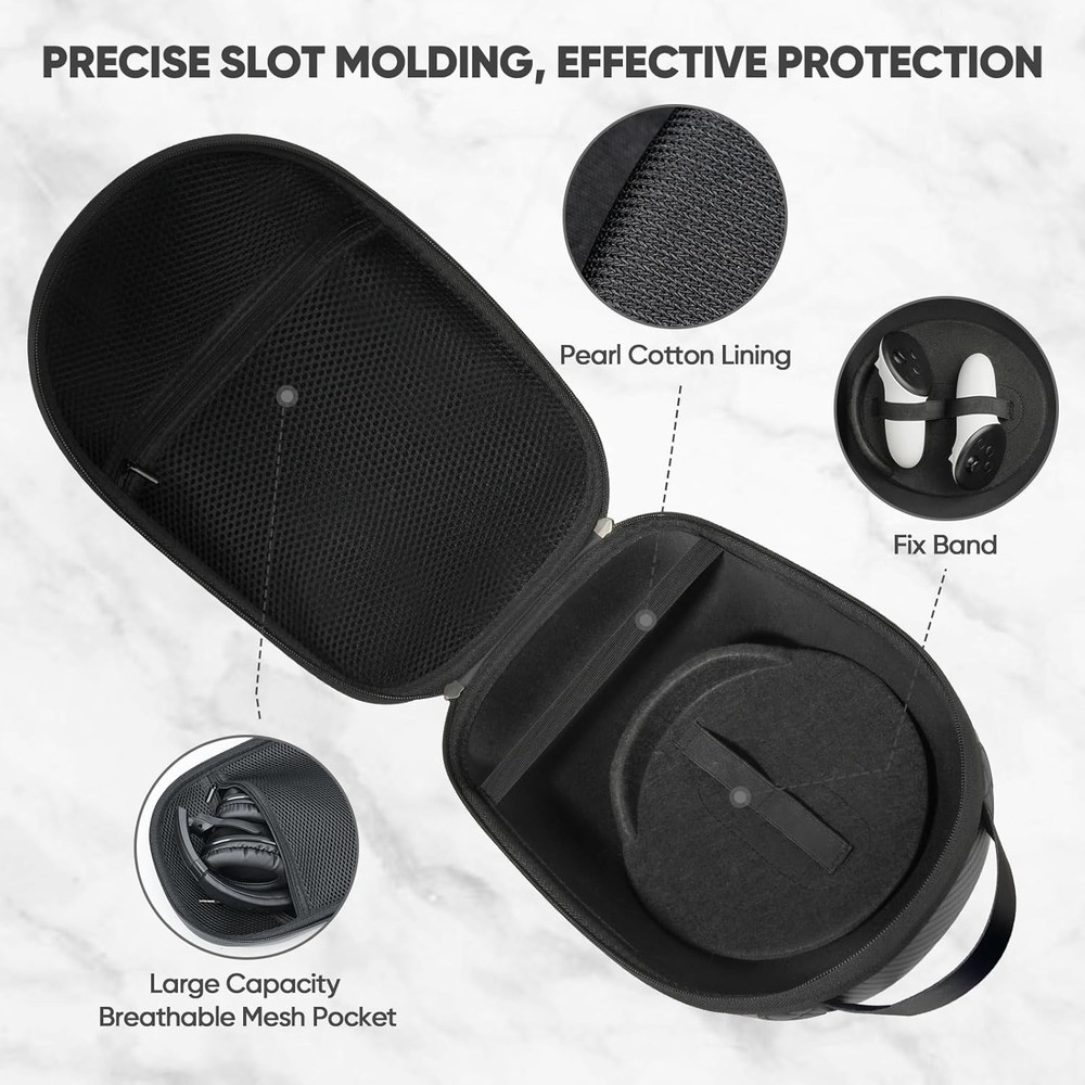 sarlar Carrying Case for Meta Quest 3S/Quest 3/Quest 2 VR Headset, Controller, O