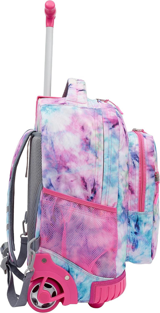 18" Rolling Backpack with Shoulder Straps, Tye Dye