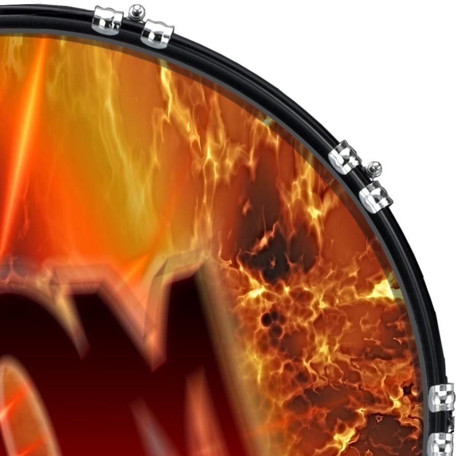 22" Custom Bass Kick Drum Front Head Graphic Graphical Explosive Boom