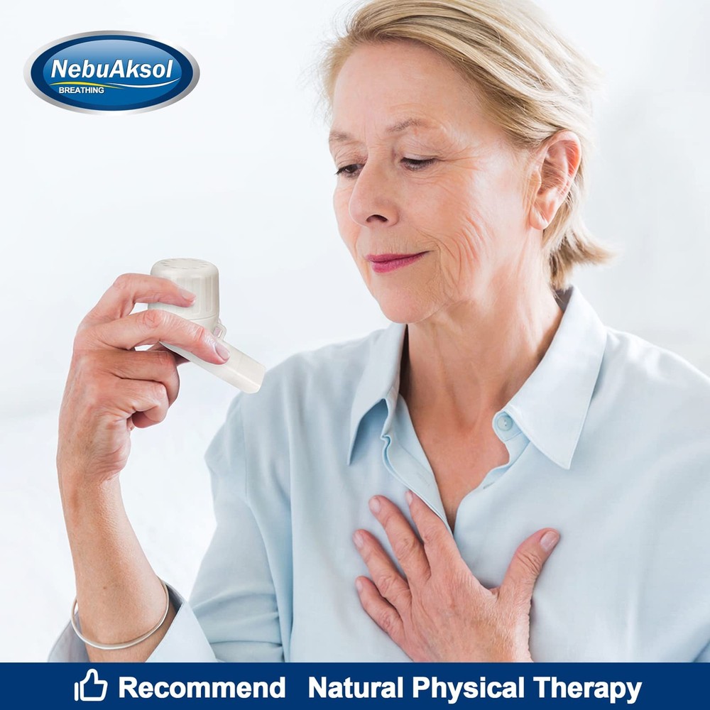 Flutter Valve, Breathing Exercise Device for Lungs, Adjustable White