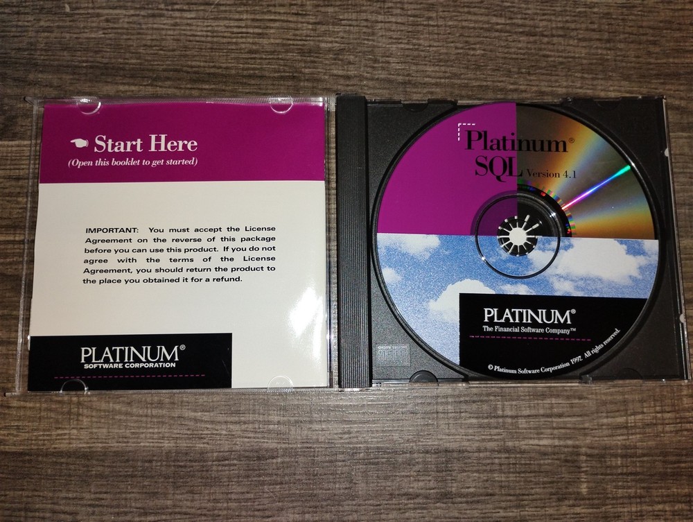 Platinum SQL Financial Software Version 4.1 PC CD-ROM for Windows NT UNIX 1997