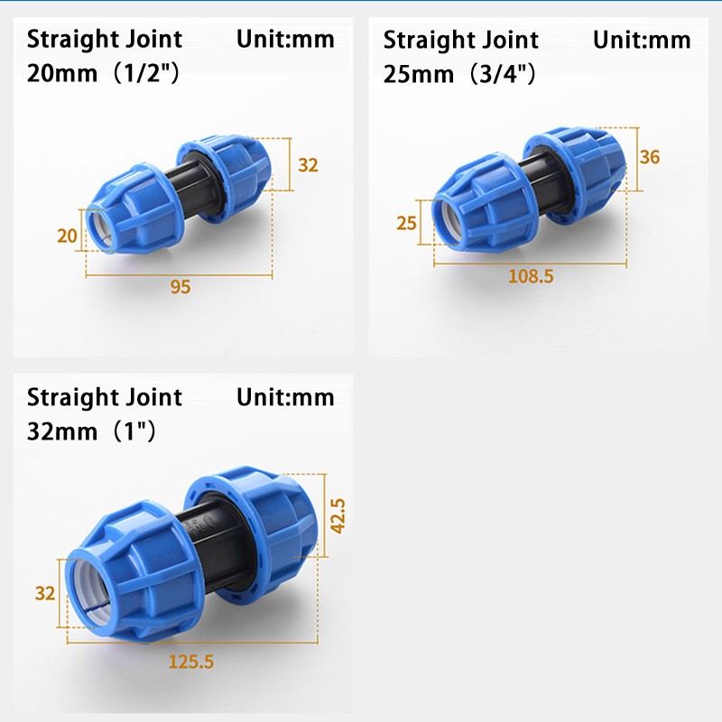 1/2"-1" PE Pipe Joint Compression fitting Connector Compression Coupling Fitting