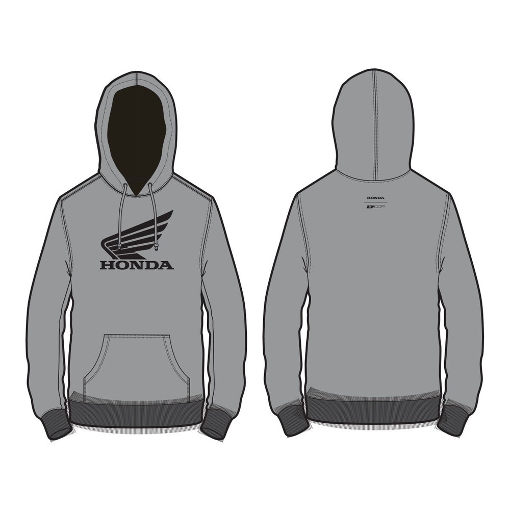 D'COR Honda Wing Sweatshirt Md Grey 85-204-2