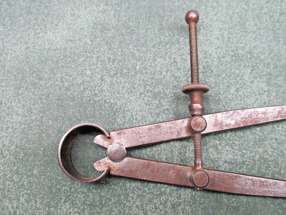 Starrett 73A-6 6" Yankee Spring Type Inside Calipers w/ Solid Nut, USA