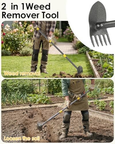 Hoe Garden Tool Heavy Duty Long Handle Manual Weeder Puller Tool for Weeding