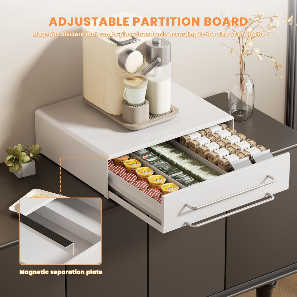 Space-Saving Microwave Stand with Drawer & Tray for Efficient Kitchen Storage