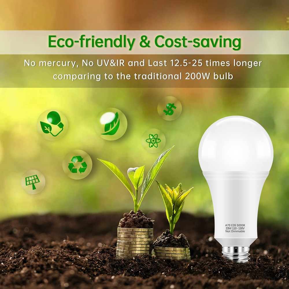 150W-200W Equivalent LED Light Bulbs, A21 23W Super Bright Light Bulb 5000K D...