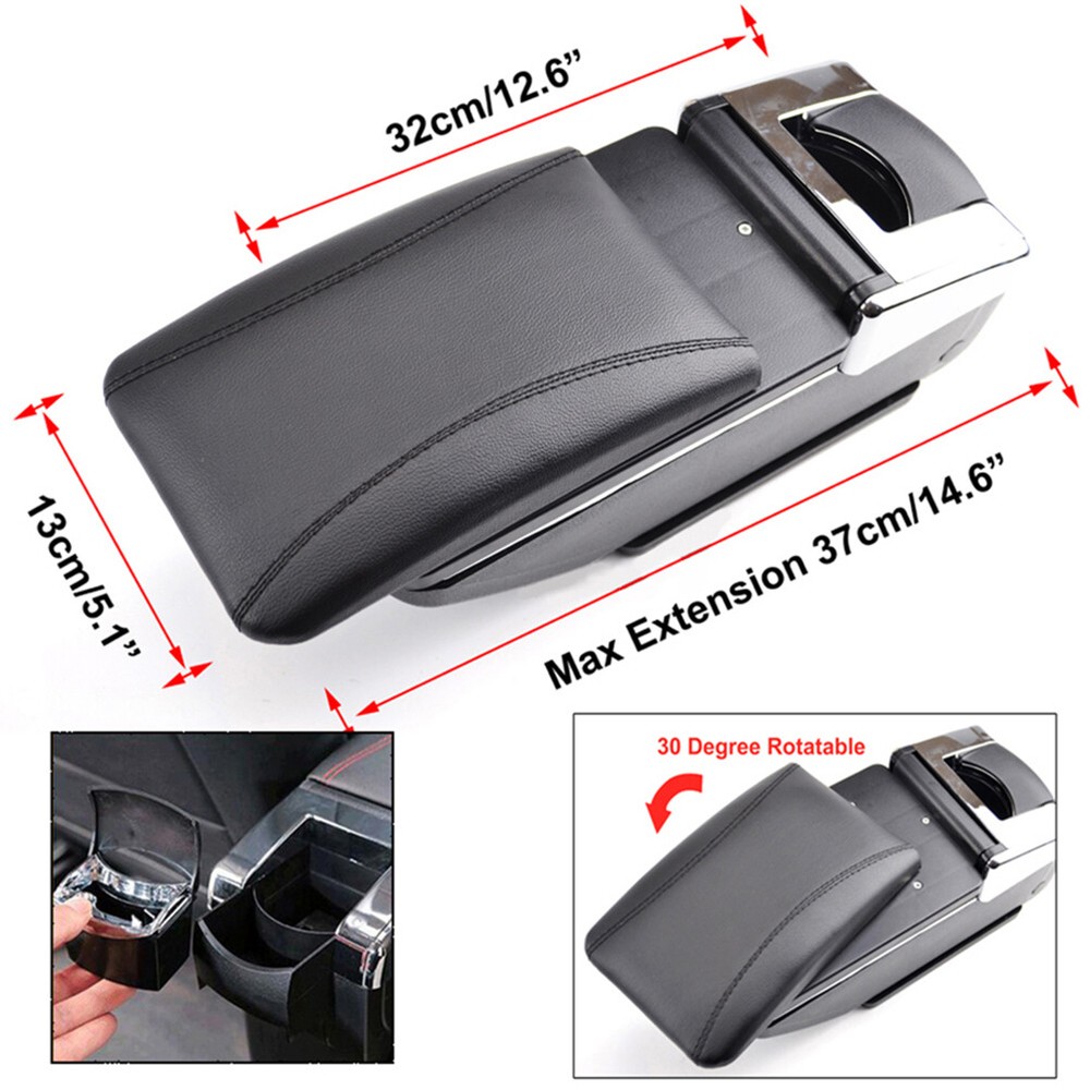 For Honda Fit Jazz 2009-2013 Central Console Armrest Storage Compartment Black