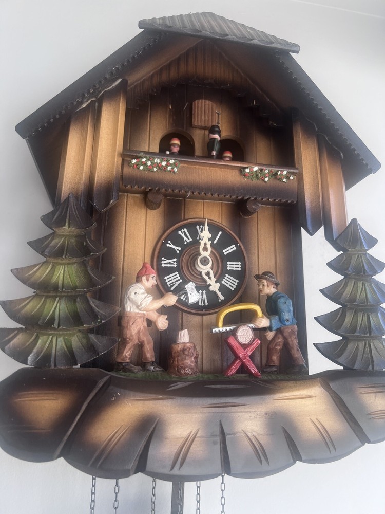 Wood Cutters Cuckoo Clock 1987