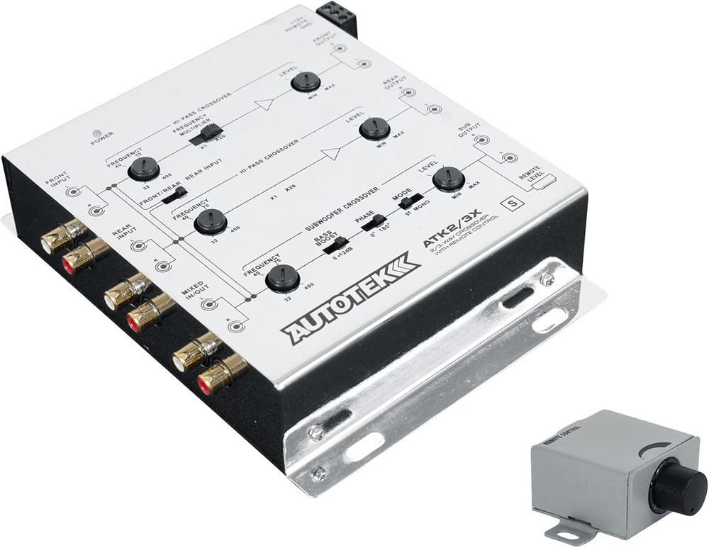 ATK2 3X Active Crossover Processor (Silver) – 8.5 Volts, 2-Way and 3-Way, Remote