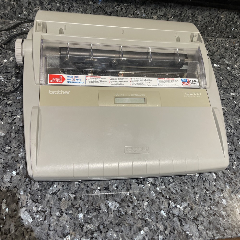 Brother SX-4000 Portable Electronic Typewriter - Needs Ribbon - READ
