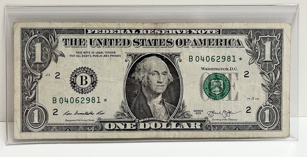$1 2013 B Duplicate FW Star Note B04062981