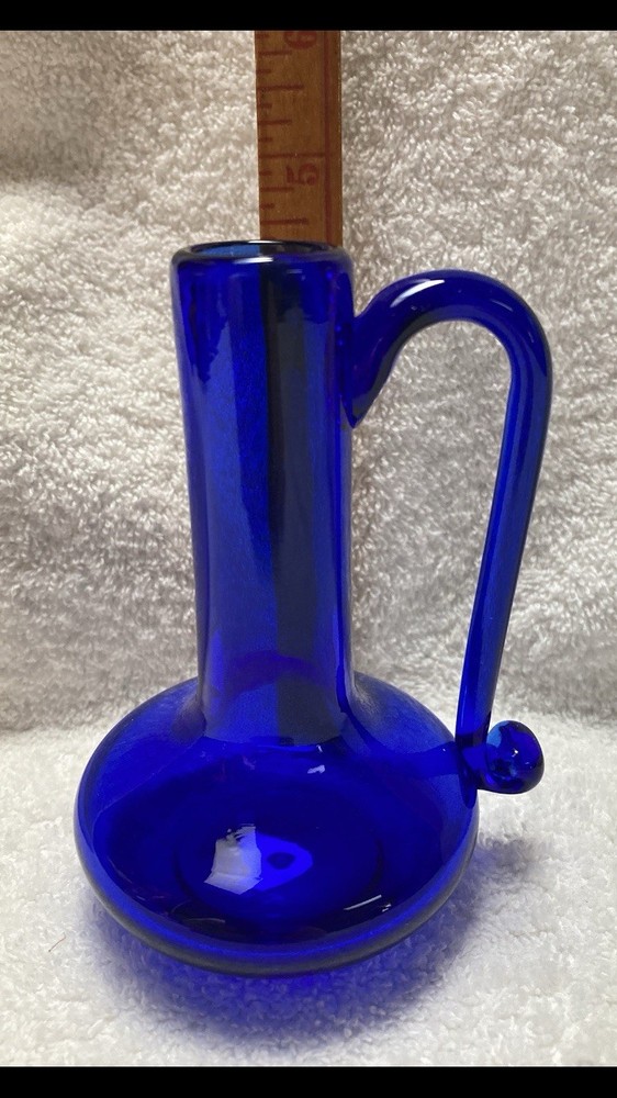 Vintage cobalt Blue 5” Pitcher With Handle
