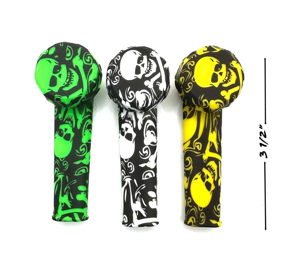 3 Silicone Smoking Pipes ( Skull) SAME DAY SHIP