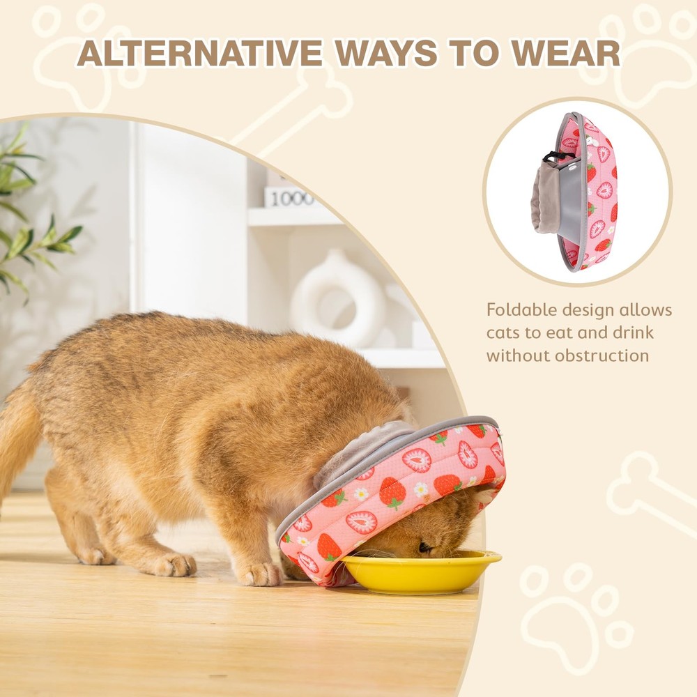 Cat Cone Collar Soft to Stop Licking, Adjustable Foldable Lightweight Kitten ...