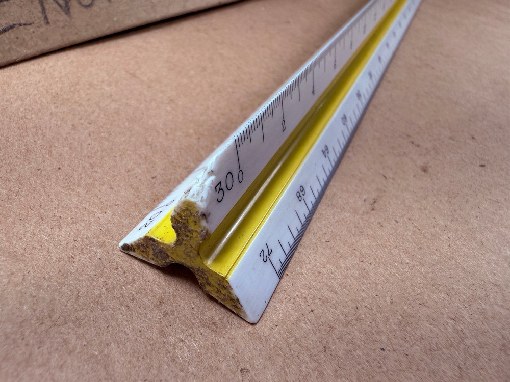 Vintage Arthur Brown 7957P Triangular Drafting Scale Ruler Engineering Scale 12”