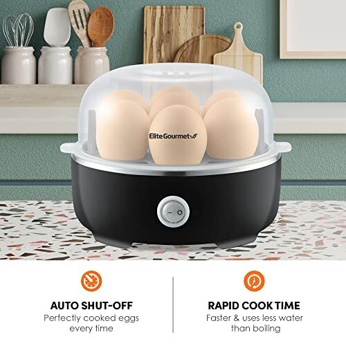 EGC115B Easy Egg Cooker Electric 7-Egg Capacity Soft Medium Hard-Boiled Egg C...