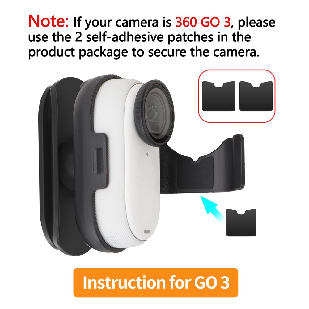 Baseball Hat Clip for Insta360 Go 3s, Vertical & Horizontal Adjustable Baseba