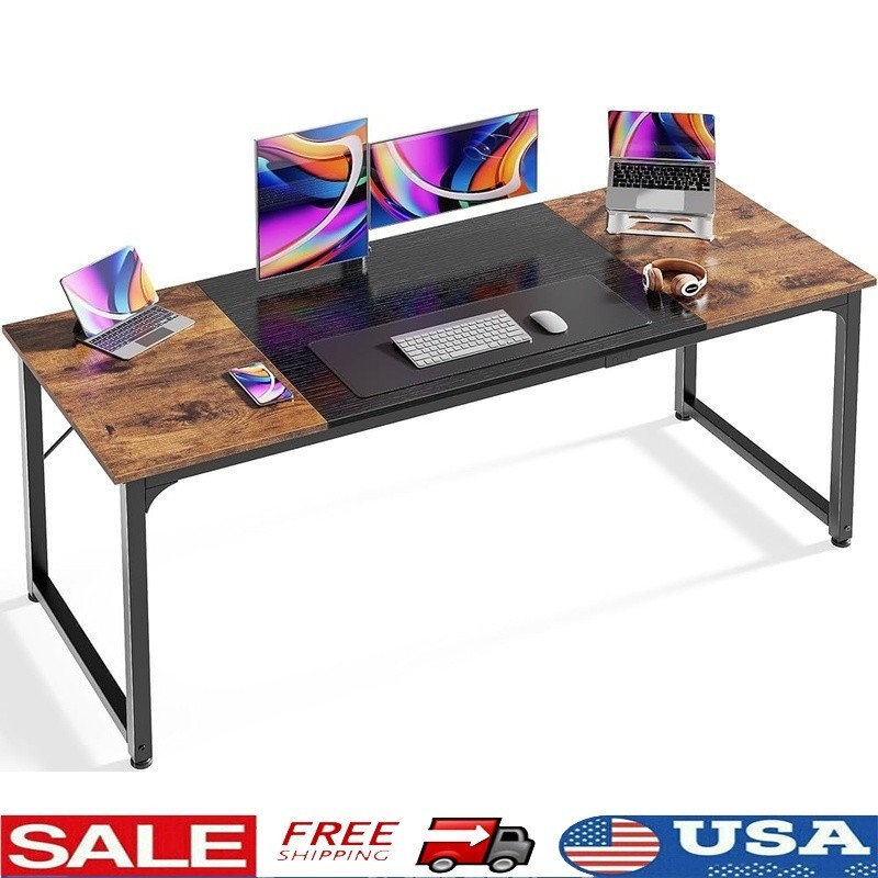 Versatile Large Desk Home Office Gaming Modern Workspace Sturdy Structure New