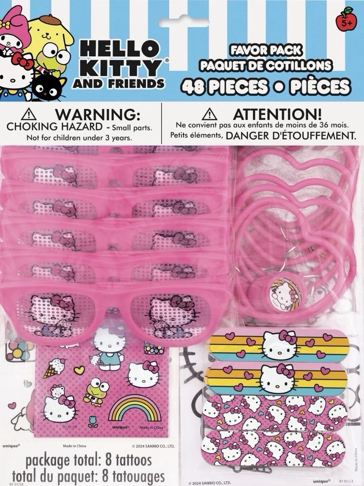 HELLO KITTY & FRIENDS FAVOR PACK 48PC