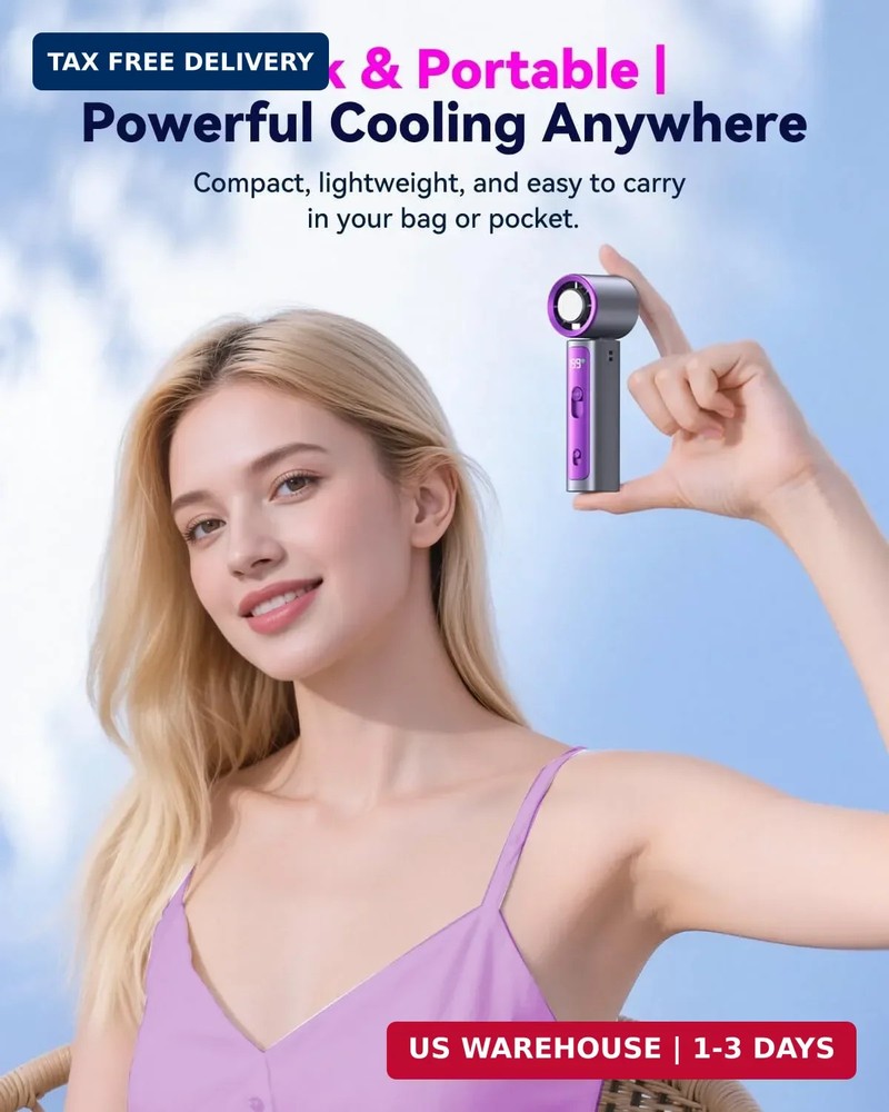 DRORION Portable Mini Fan with Ice Cooling Function, 199 Speed Adjustable Handhe