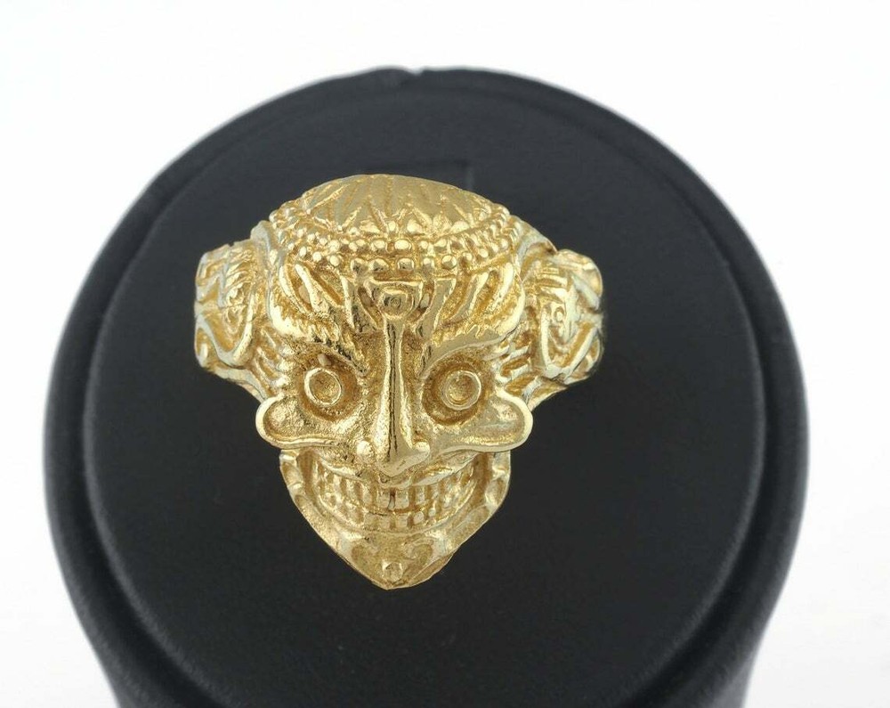 Mask Adjustable Ring Raw Brass (20mm 10.5US inner size - Adjustable ) OZ2936