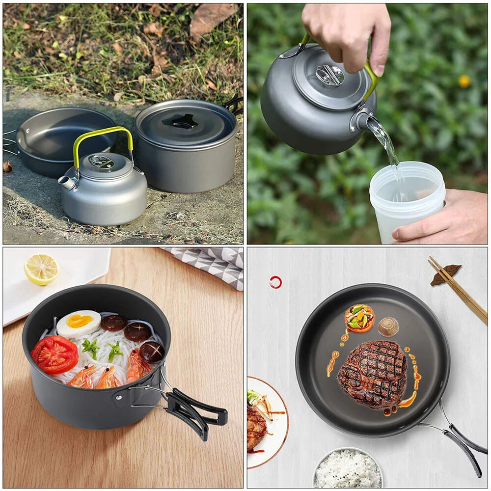 Lightweight Folding Cookware for Camping & Backpacking - Pot, Pan, Kettle Set