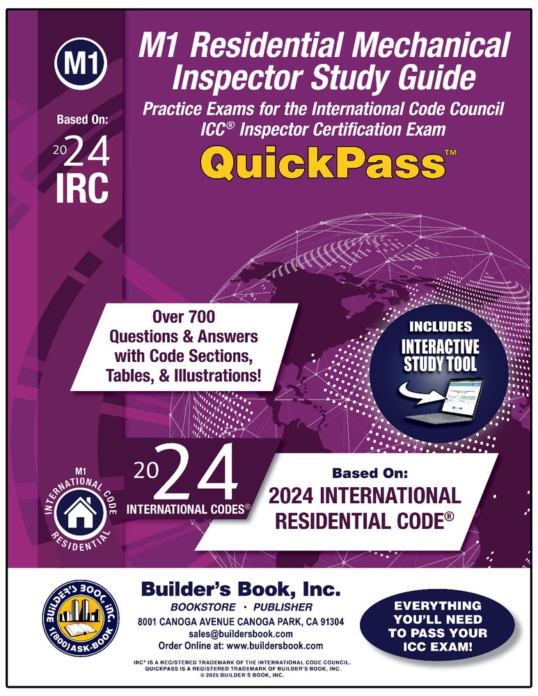 M1 Residential Mechanical Inspector QuickPass Study Guide Based On 2024 IRC
