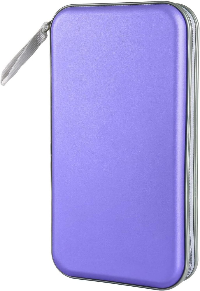 CD Case Holder, 80 Capacity CD/DVD Holders Wallet Hard Plastic Lavender