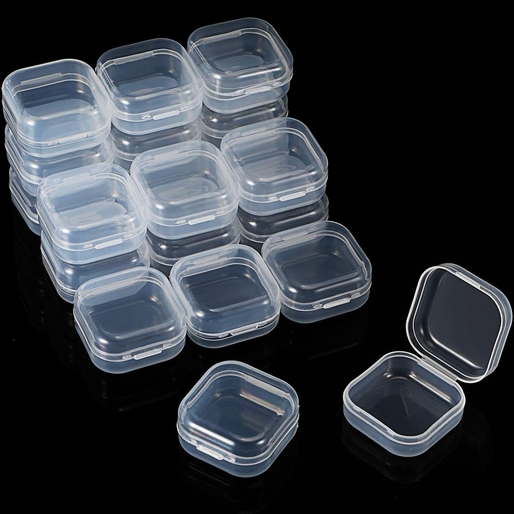 36 Pieces Rectangle Clear Plastic Containers Transparent Beads Storage Container