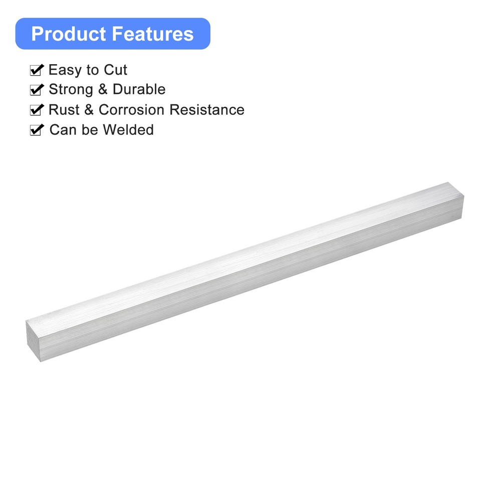 Square Aluminum Flat Bar 3/4" Thickness 3/4" Width 12" Length