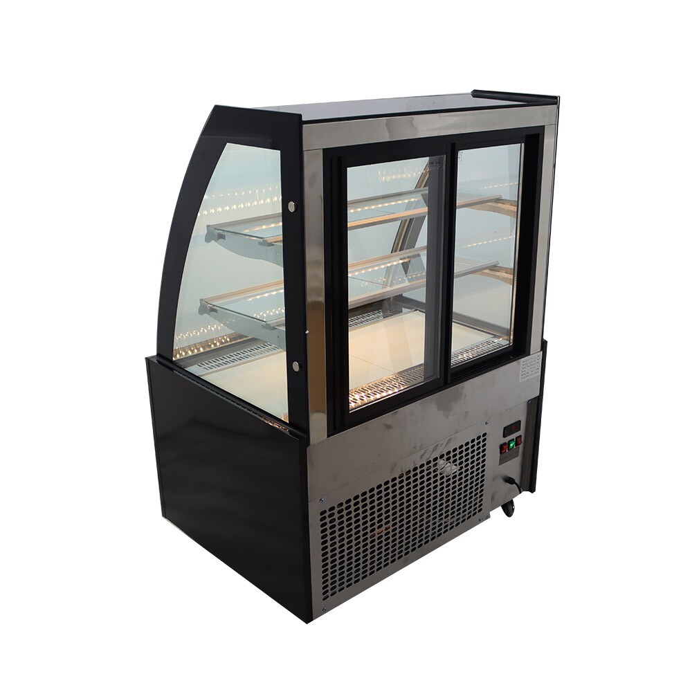 Floor-type Refrigerators Cake Showcase Bakery Display Cabinet220V w/Glass Shield