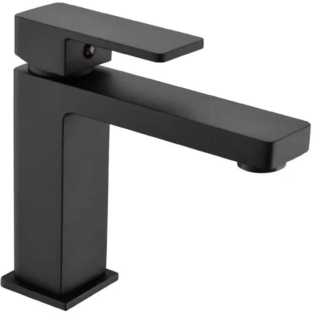 Ukishiro Single Hole Single Handle Bathroom Faucet Matte Black with Drain