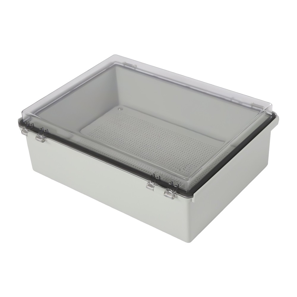 Clear/Grey Enclosure Wall Mount ABS IP67 Hinged Compact Cover Latch Junction Box