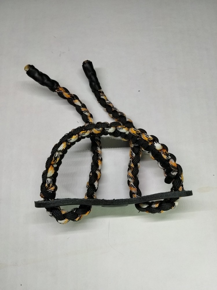 Paracord Bow Wrist Sling Black Orange White