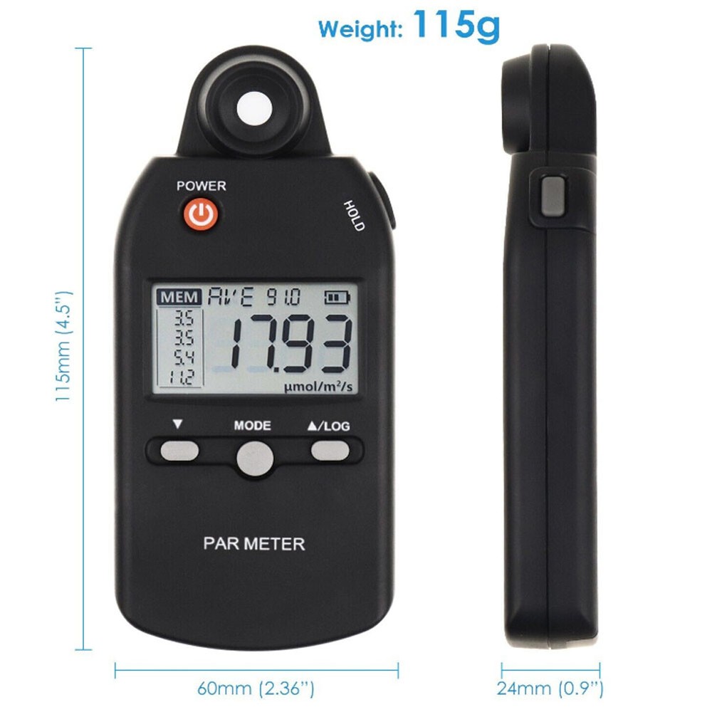 PAR Meter Advanced Quantum Sensor Measure Grow Light Intensity Lux Meter