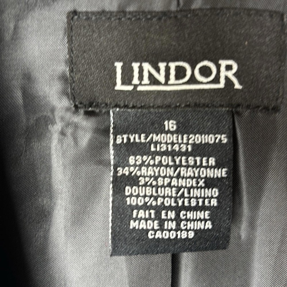 LINDOR Houndstooth Black & White Blazer - Size 16