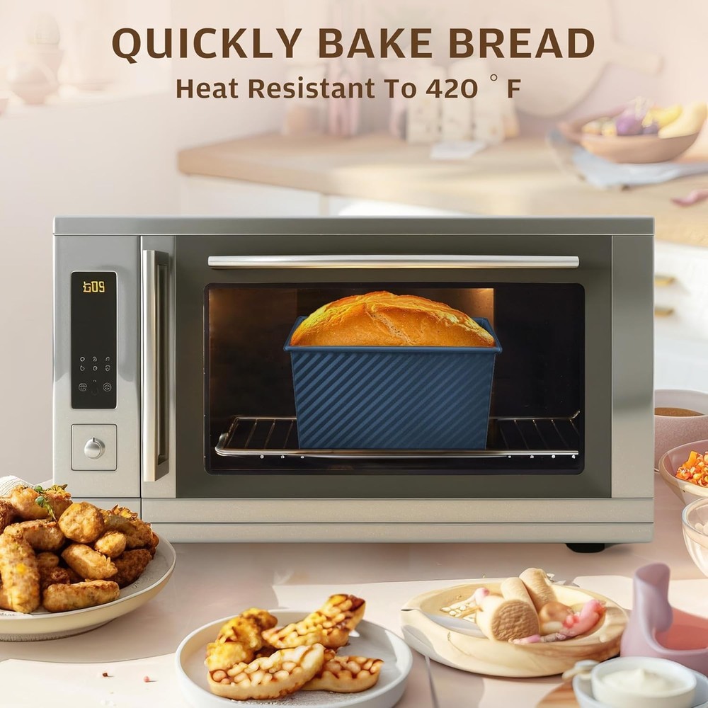 Pullman Loaf Pan with Lid, 1 lb Dough Capacity Non-Stick Bakeware for Baking ...