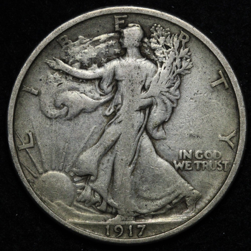 1917 Walking Liberty Silver Half Dollar XF E317 JSNF
