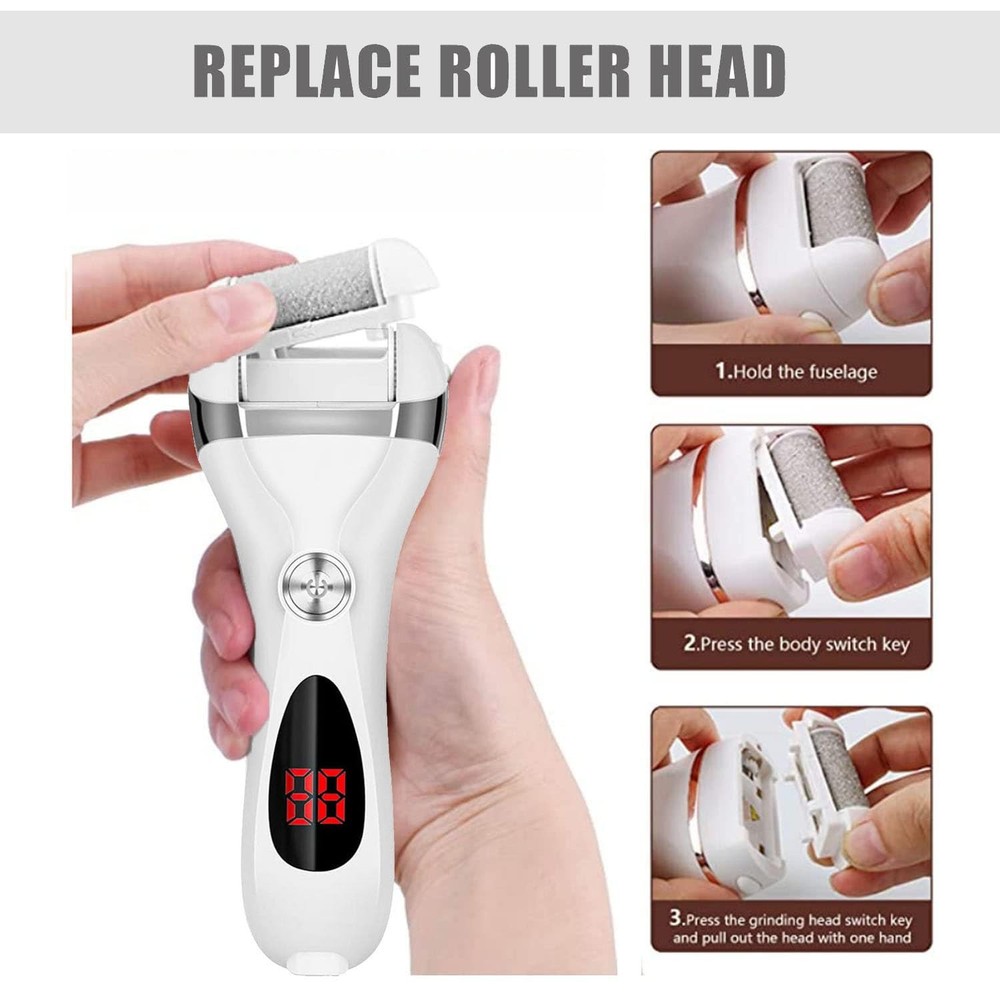 3 PCS Replacement Roller Head for Electric Callus 1 Count (Pack of 3), Grey