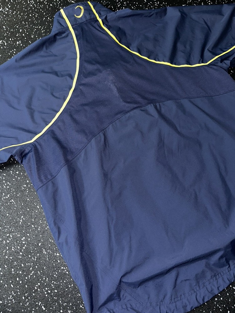 Zero Restriction Tour Series Blue Yellow Full Zip Performance Golf Jacket Size L