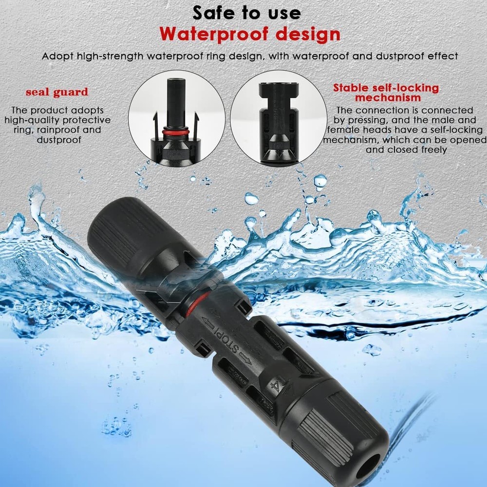 10 AWG Solar Panel Extension Cable Wire Connector Set for Solar Panel Kits US