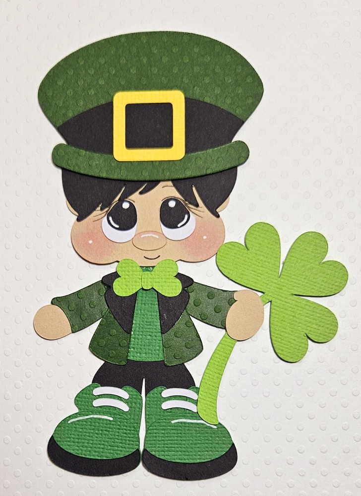 St. Patricks Guy Black Hair. Scrapbook, Card Making Paper Piecing