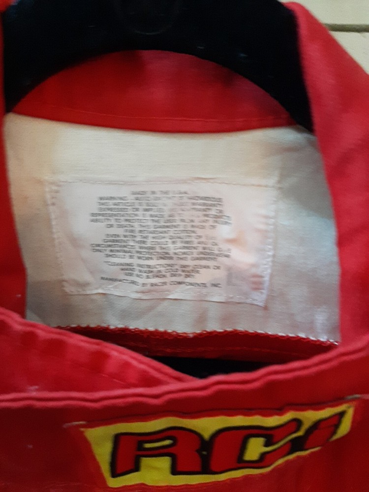 RCI Racing Jacket Drag Racing Size Full Zip Red White Patch